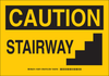 Brady B-401 High Impact Polystyrene Rectangle Yellow Safety Awareness Sign - 14 in Width x 10 in Height - TEXT: CAUTION STAIRWAY - 129076 - 754473-77990 - R. S. Hughes Company, Inc.