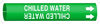Brady B-915 White on Green Plastic Strap-On Pipe Marker - 2 1/2 in Character Height - Printed Msg = CHILLED WATER with Right Arrow - 4022-G - 754476-41870 - R. S. Hughes Company, Inc.