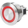 Metal push-button with switching voltage up to 250 VAC and indicator elements with different illumination surfaces -- MSM II MO SPDT solder Pins Pushbutton Switch - A Wide Range of Durable, High-Performance Metal Switches - Image