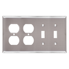 4-Gang 2 Toggle & 2 Duplex Combination Wall Plates, Stainless Steel Standard Size Polished Finish - 75SBS - Suzhou Ele Mfg Co., Ltd.