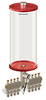 Red Color Key, Clear View Multiple Feed Electro Lubricator, 1 gal Acrylic Reservoir, 8 Feeds, 1/4” OD Tube Outlets, 120V/60Hz - B5162-128AB0812061RW - Oil-Rite Corp.