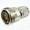 7/16 DIN Female (Jack) to HN Male (Plug) Adapter, Nickel Plated Brass Body, High Temp, 1.5 VSWR -- SM4643 - Image