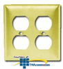 Hubbell Double Gang Duplex Cover Plate - Brass -- HPWB82 - Image