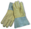PIP 75-320 Gray/Tan Small Grain, Split Cowhide, Pigskin Leather Welding Glove - Straight Thumb - 11 in Length - 616314-10590 - 616314-10590 - R. S. Hughes Company, Inc.