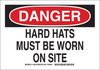 Brady B-555 Aluminum Rectangle White Construction Site Sign - 14 in Width x 10 in Height - TEXT: DANGER - 128751 - 754473-77665 - R. S. Hughes Company, Inc.