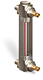 304 Stainless Steel Liquid Level Gage with Shut-Offs, 4