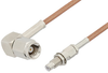 SMC Plug Right Angle to SMC Jack Bulkhead Cable 72 Inch Length Using RG178 Coax - PE34470LF-72 - Pasternack