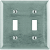 Wall Plate, 2 Gang, 2 Toggle, Sst; Accessory Type Hubbell Wiring Devices - 17M2876 - Newark, An Avnet Company