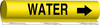 Brady B-689 Black on Yellow Polyester Wrap-Around Pipe Marker - 3/4 in Character Height - Printed Msg = WATER with Right Arrow - 5787-I - 754476-92801 - R. S. Hughes Company, Inc.