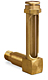 Vented Long Elbow Brass Liquid Level Gage, 2 1/32” Sight Opening, 1/2” Diameter Glass, 1/4” Male NPT Mounting Thread - B1149-8 - Oil-Rite Corp.