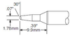 Metcal Smartheat Soldering Cartridge STTC-135 - Bevel Tip - 0.39 in Tip Length - 0.07 in Tip Width - STTC-135 - R. S. Hughes Company, Inc.