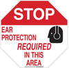Brady B-401 Polystyrene Octagon White Personal Protection Equipment (PPE) Sign - 18 in Width x 18 in Height - TEXT: EAR PROTECTION REQUIRED IN THIS AREA - 128677 - 754473-77590 - R. S. Hughes Company, Inc.