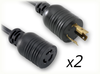 LOCKING NEMA L6-20P to LOCKING NEMA L6-15R x 2 HOME // Power Cords // High Voltage Power Cords // Locking Blade Power Cords - 0724.180 - Quail Electronics