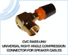 Universal Right Angle Compression Connector for Speaker Cables - CVC RA85-UNV - Visual Sound, Inc.
