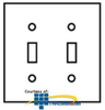 Hubbell 2-Gang Toggle Plates Satin Stainless Wallplates - SS2 - TelephoneStuff.com