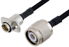 Slide-On BMA Jack 2 Hole Flange to TNC Male Cable 24 Inch Length Using PE-SR402FLJ Coax - PE3C4916-24 - Pasternack