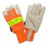 High Visibility Leather Gloves (1 Dozen) -- F8760 - Image