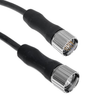 MCV, M23, Cordset, 19 Pole, Male Straight / Female Straight, 2M, 1/10A, TPE, Black - MCVW-19MFP-2M - Mencom Corporation