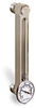 Aluminum Liquid Level Gage with Dial Thermometer, 7” Centerline, 3/4