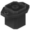 G-Series Power Receptacle Connector: Male, front mount with flange, 4-pin (3+PE; PE at cable outlet), black body; 230 V AC/DC, 10 A - G 30 E 3 M black - Belden Inc.