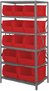Open Shelving, 6Shelves, 13Bins, Red; Shelving Unit Type Quantum Storage - 44AC9289 - Newark, An Avnet Company