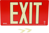 Brady Bradyglo Aluminum Rectangle Red Exit Sign - 15 1/2 in Width x 8 1/2 in Height - Glow in the Dark - TEXT: EXIT - 145501 - 754473-54326 - R. S. Hughes Company, Inc.