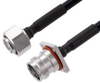 Low PIM 4.3-10 Male to 4.3-10 Female 4 Hole Flange Cable 1/4 inch Superflexible Coax in 36 Inch - FMCA2241-36 - Fairview Microwave Inc.