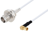 TNC Female Bulkhead to SSMC Plug Right Angle Cable 48 Inch Length Using RG188 Coax - PE3W05752-48 - Pasternack