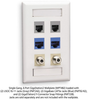 6-port Office White Single-Gang Keystone Wallplate, 10-Pack - WPT482 - Black Box