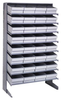 Sloped Rack, 8Shelves, 32Bins, Grey; Shelving Unit Type Quantum Storage - 44AC6576 - Newark, An Avnet Company