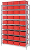 Open Wire Shelving, 9Shelves, 36Bin, Red; Shelving Unit Type Quantum Storage - 44AC8602 - Newark, An Avnet Company