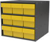 Akro-Mils Akrodrawers 60 lb Charcoal Gray Powder Coated, Textured Stackable Super Modular Cabinet - 17 in Overall Length - 18 in Width - 16 1/2 in Height - 9 Drawer - Non-Lockable - AD1817C68 YELLOW - AD1817C68 YELLOW - R. S. Hughes Company, Inc.