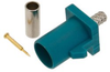 FAKRA Plug (Male) Connector for RG174, RG316, RG188, .100 inch, FM-B100, FM-C100, LMR-100, Crimp/Solder, Water Blue Color - FMCN1349Z - Fairview Microwave Inc.