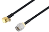 MCX Plug Right Angle to SMA Male Cable 150 cm Length Using PE-SR405FLJ Coax - PE3W07964-150CM - Pasternack