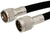 N Male Right Angle to UHF Male Cable 60 Inch Length Using RG214 Coax - PE38204-60 - Pasternack