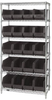 Open Wire Shelving, 6Shelves, 20Bin, Blk; Shelving Unit Type Quantum Storage - 44AC8199 - Newark, An Avnet Company
