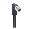 M12 Power Single-Ended Cordset: Male, angled, 4-pin, T-coded, black body, 50 V AC/60 V DC, 16 A; PUR black cable, 1.50 mm² - RSWT 4T-723 SW - Belden Inc.