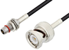 Slide-On BMA Plug Bulkhead to BNC Male Cable 6 Inch Length Using LMR-100 Coax - PE3C4935-6 - Pasternack