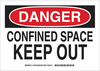 Confined Space Sign - 126787 - Brady Corporation