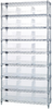 Open Wire Shelving, 9Shelves, 24Bin, Clr; Shelving Unit Type Quantum Storage - 42AC8595 - Newark, An Avnet Company