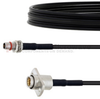 Slide-On BMA Plug Bulkhead to Slide-On BMA Jack 2 Hole Flange Cable LMR-100 Coax in 6 Inch - FMCA1637-6 - Fairview Microwave Inc.