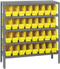 Open Shelving, 5Shelves, 32Bins, Yellow; Shelving Unit Type Quantum Storage - 44AC8772 - Newark, An Avnet Company