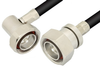 7/16 DIN Male to 7/16 DIN Male Right Angle Cable 120 Inch Length Using PE-C400 Coax - PE37958-120 - Pasternack