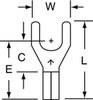 3M Scotchlok Blue Non-Locking Butted Non-Insulated Butted Fork & Spade Terminal MU14-10FHTK - 0.73 in Length - 0.34 in Fork Width - #10 Stud - 054007-01842 - R. S. Hughes Company, Inc.