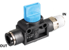 3/2-way Manual Shut-off Valve with Quick Fitting / Threaded Connection - Image