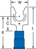 3M Scotchlok Blue Locking Brazed Vinyl Brazed Fork & Spade Terminal MV14-14FLX - 1.1 in Length - 0.43 in Fork Width - 1/4 in Stud - 051128-58835 - R. S. Hughes Company, Inc.