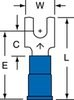 3M Scotchlok Blue Locking Butted Vinyl Butted Fork & Spade Terminal MVU14-6FBK - 0.85 in Length - 0.3 in Fork Width - #6 Stud - 054007-01585 - R. S. Hughes Company, Inc.