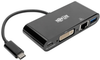 USB-C to DVI Adapter with USB-A Hub, Gigabit Ethernet, Thunderbolt 3, 1080p - PD Charging, Black -- U444-06N-DGUB-C