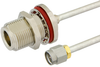 SMA Male to N Female Bulkhead Semi-Flexible Precision Cable 12 Inch Length Using PE-SR402FL Coax, LF Solder, RoHS - PE39455-12 - Pasternack