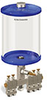 Blue Color Key, Clear View Multiple Feed Manual Lubricator, 1/2 gal Pyrex Reservoir, 5 Feeds, 1/8